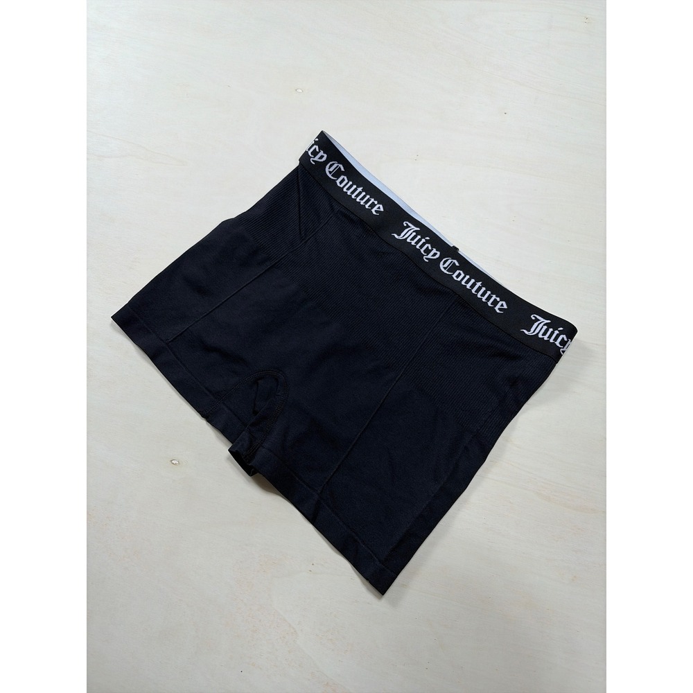 Juicy‎ Couture Intimates Black Logo Waistband Boyshort Panties Large